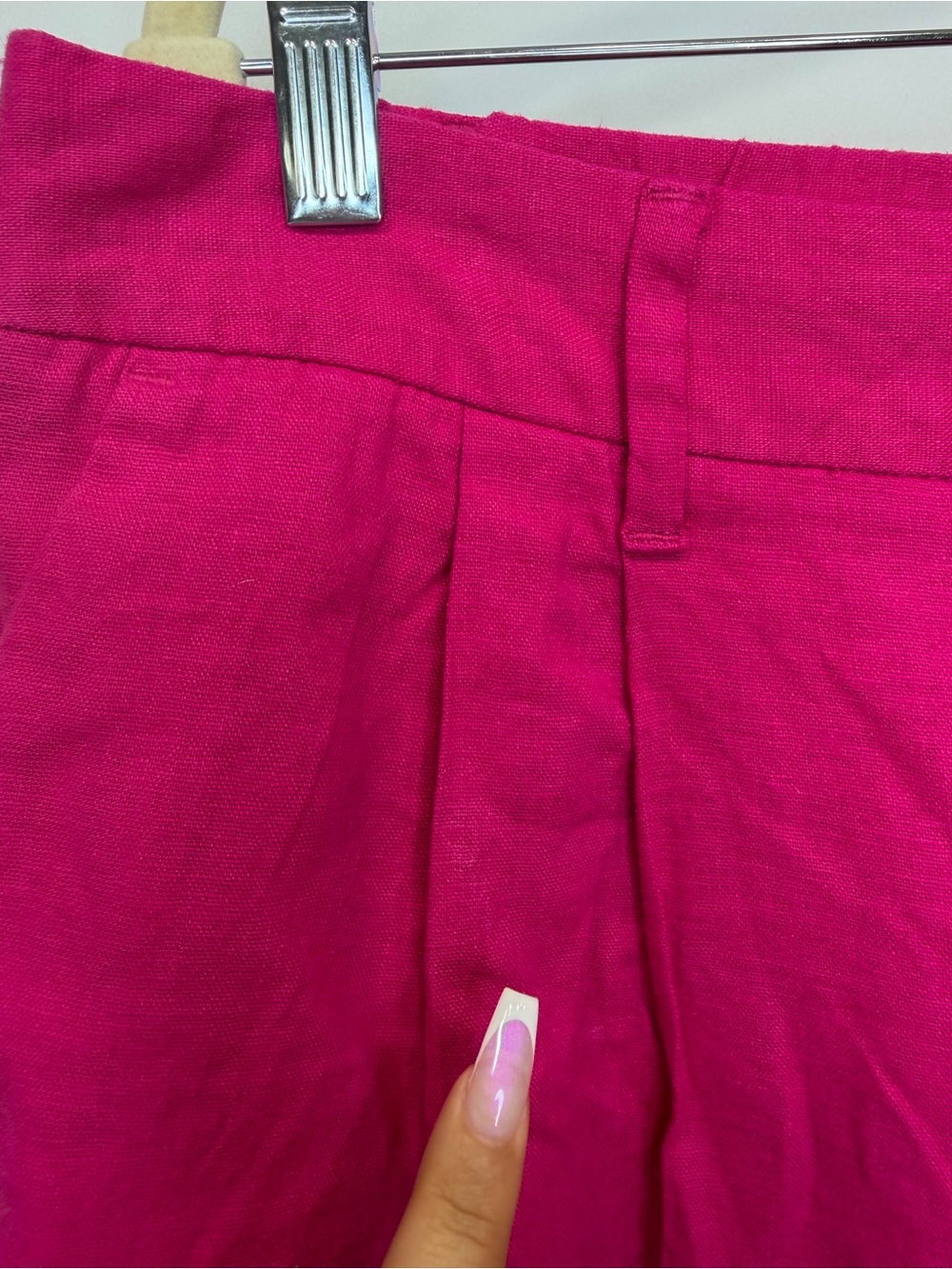New Day Linen Blend Shorts Size 14 Fuchsia Pink NWT Summer Casual Pockets - Picture 3 of 8